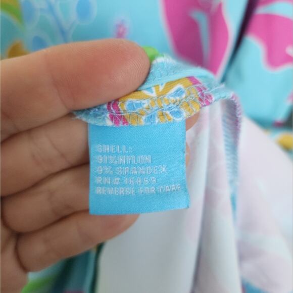 J. McLaughlin Catalina Cloth Tropical Floral Tunic Top L Beach Coastal Vacation - Picture 5 of 7